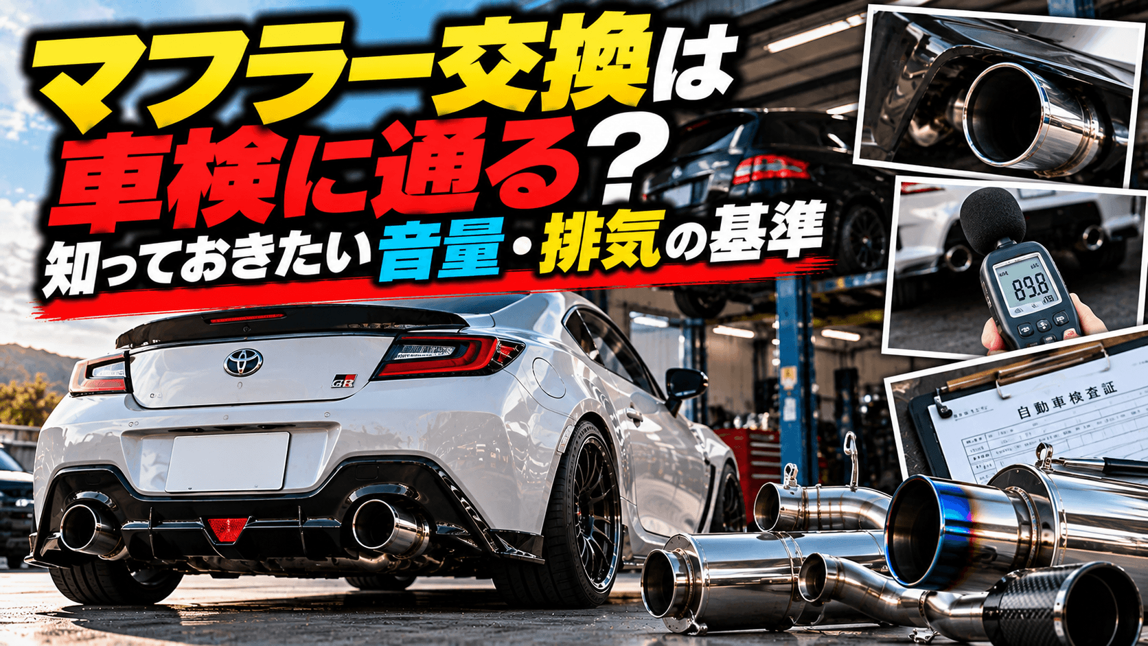 マフラー交換は車検に通る？知っておきたい音量・排気の基準